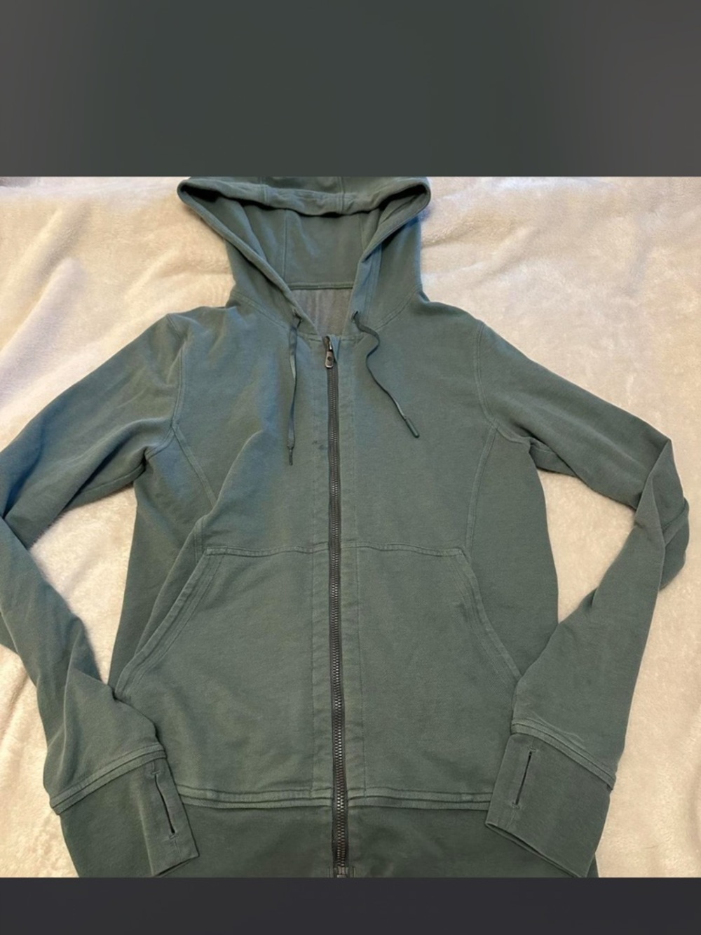 lululemon zip up jacket in sage green